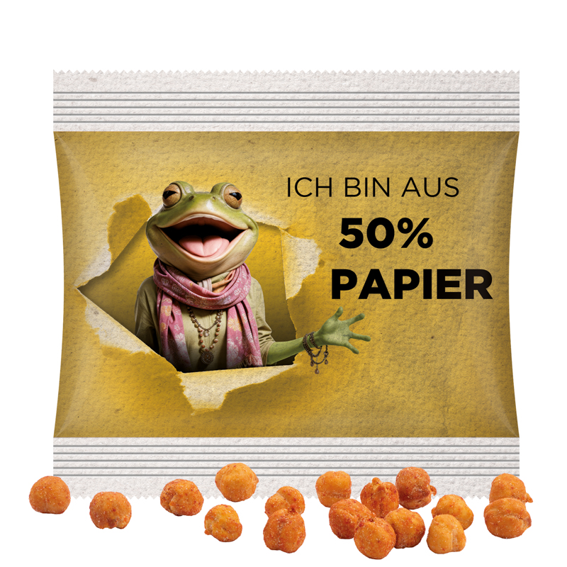 Snack Miditüte, Kichererbsen Paprika, Folie mit ca. 50% Papieranteil, weiß