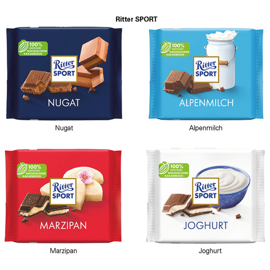 Ritter SPORT 100g im Werbeschuber, Alpenmilch