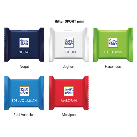 Werbekarte Midi, Ritter SPORT mini Nugat