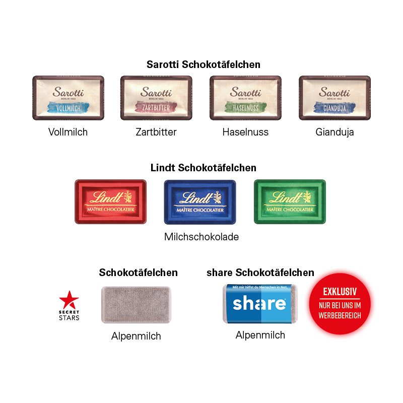 Täfelchen Adventskalender Graspapier, Sarotti Täfelchen