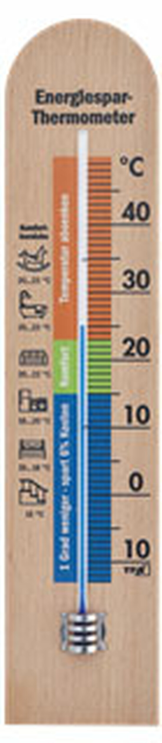 Energiesparthermometer aus Buche