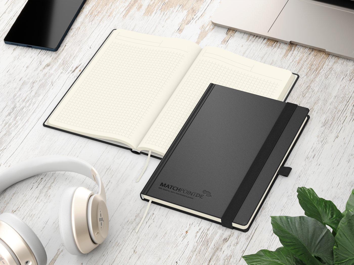 Notizbuch Vision-Book Creme A5 Bestseller inkl. Prägung