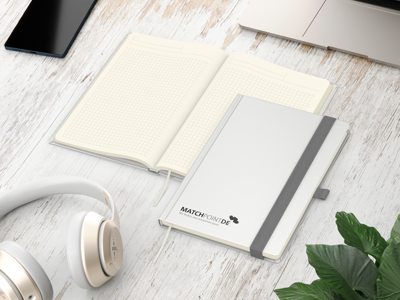 Notizbuch Vision-Book Creme A5 Bestseller inkl. Prägung