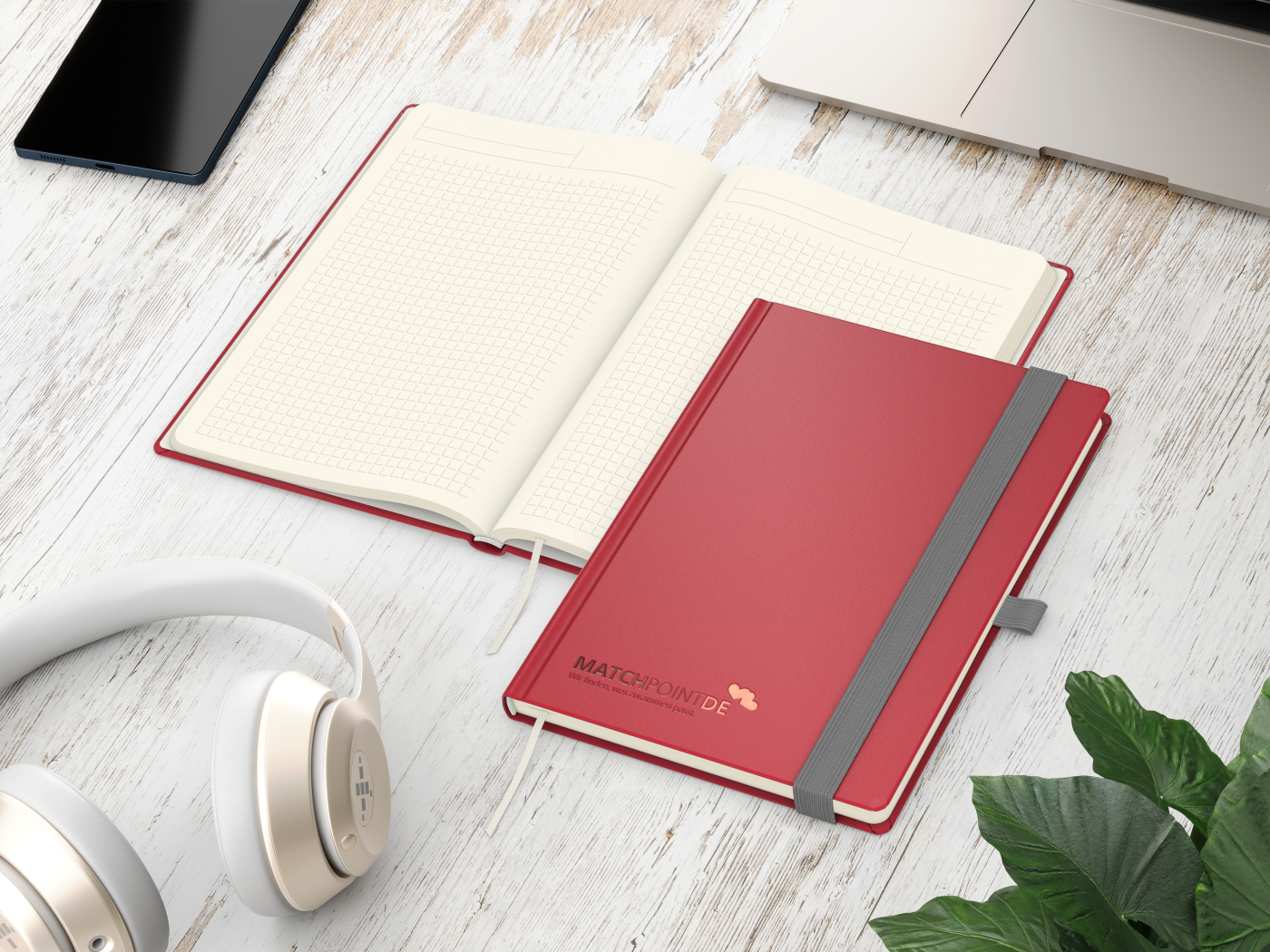 Notizbuch Vision-Book Creme A5 Bestseller inkl. Prägung