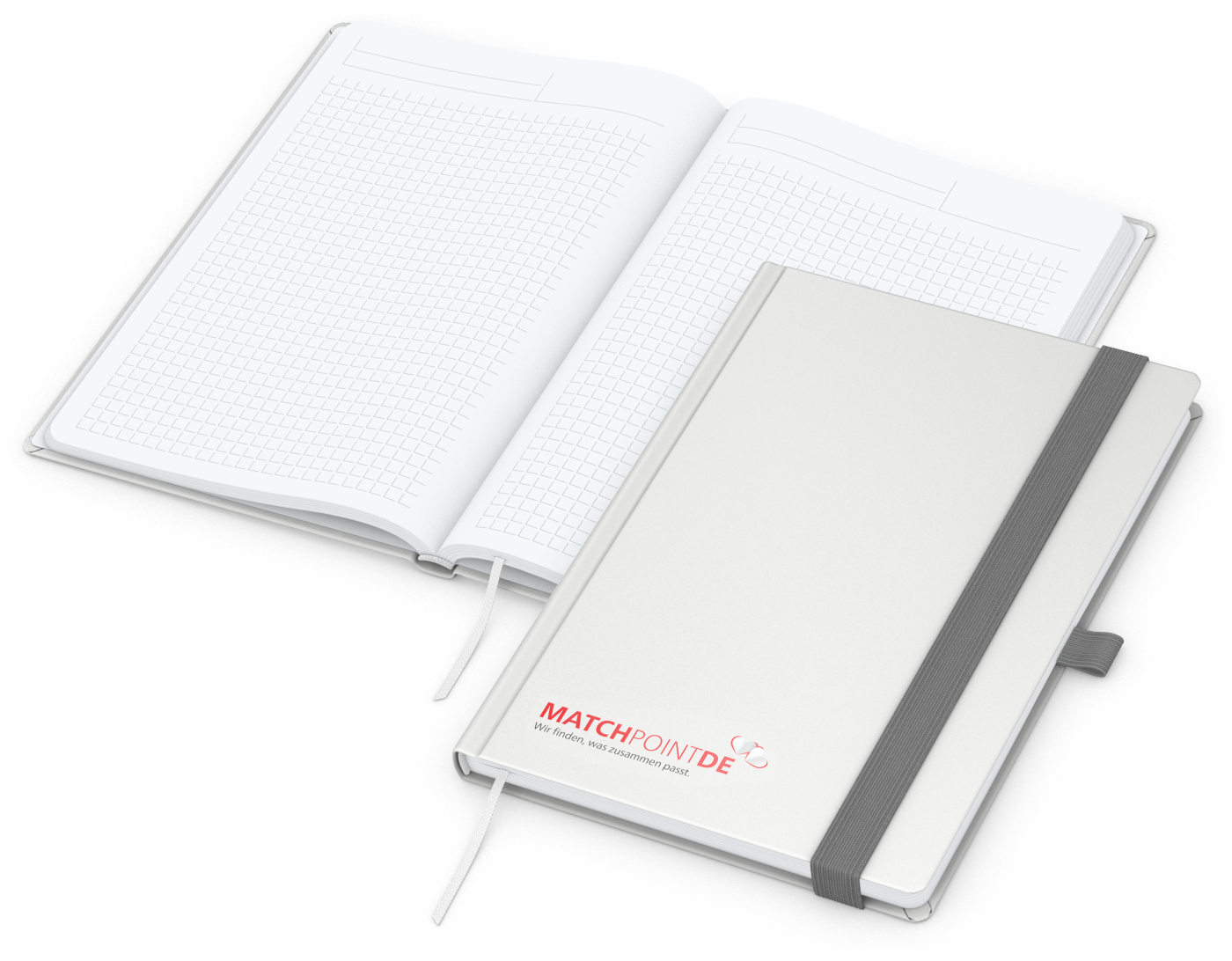 Notizbuch Vision-Book White A5 Bestseller inkl. Siebdruck-Digital