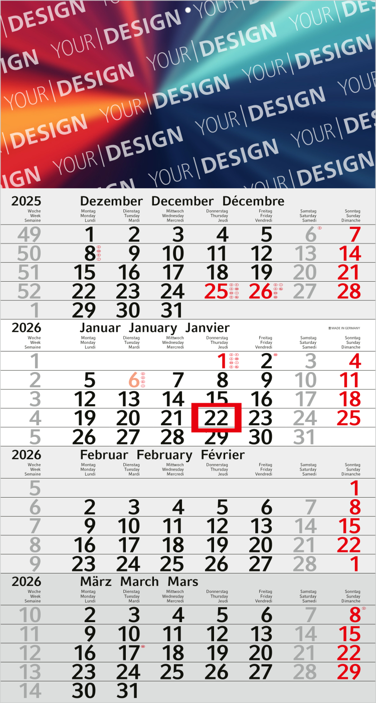 4-Monatskalender Budget 4 Bestseller (Einblatt)