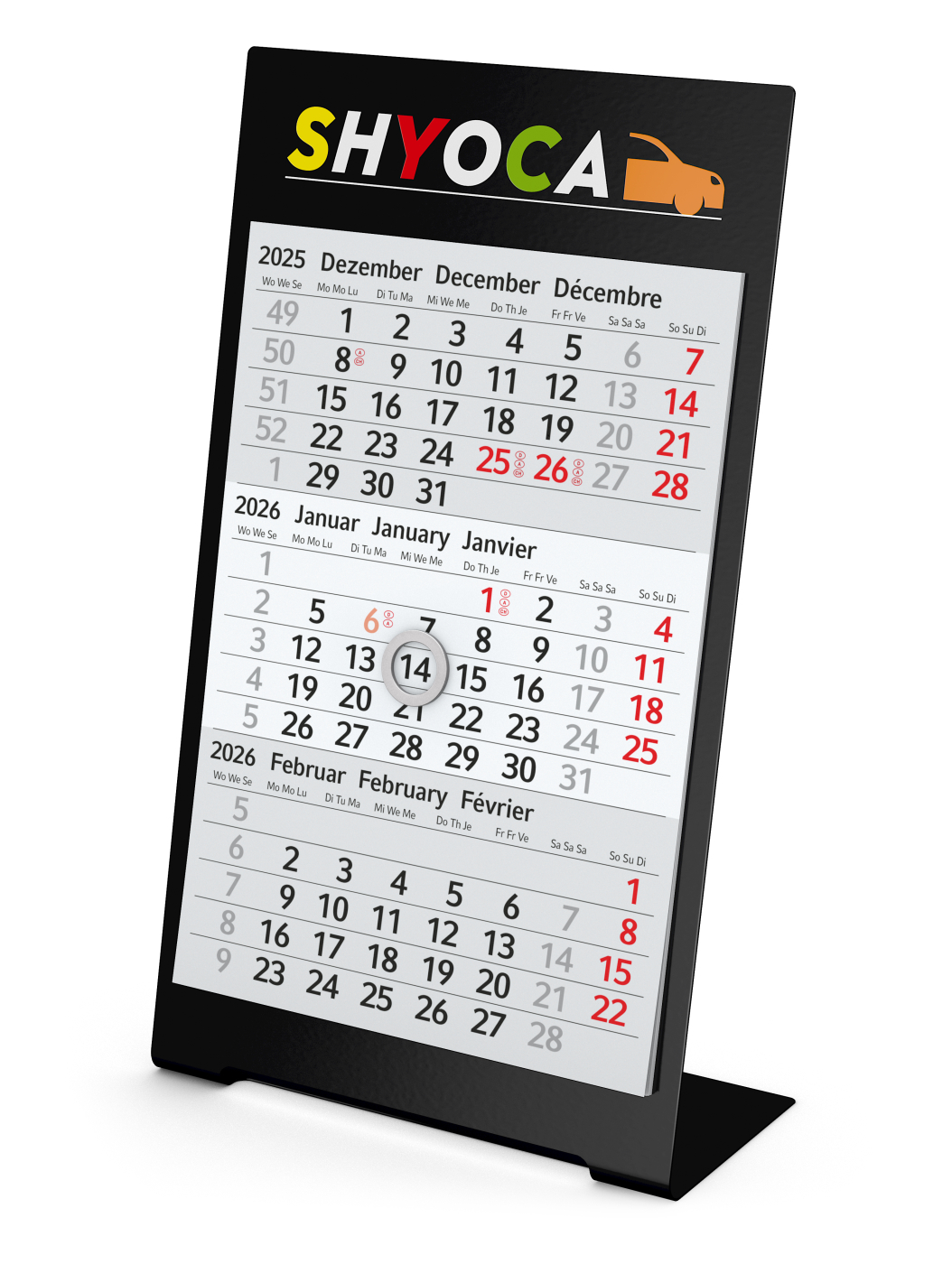 Tischkalender Desktop 3 Color, 2-Jahres-Kalendarium Bestseller