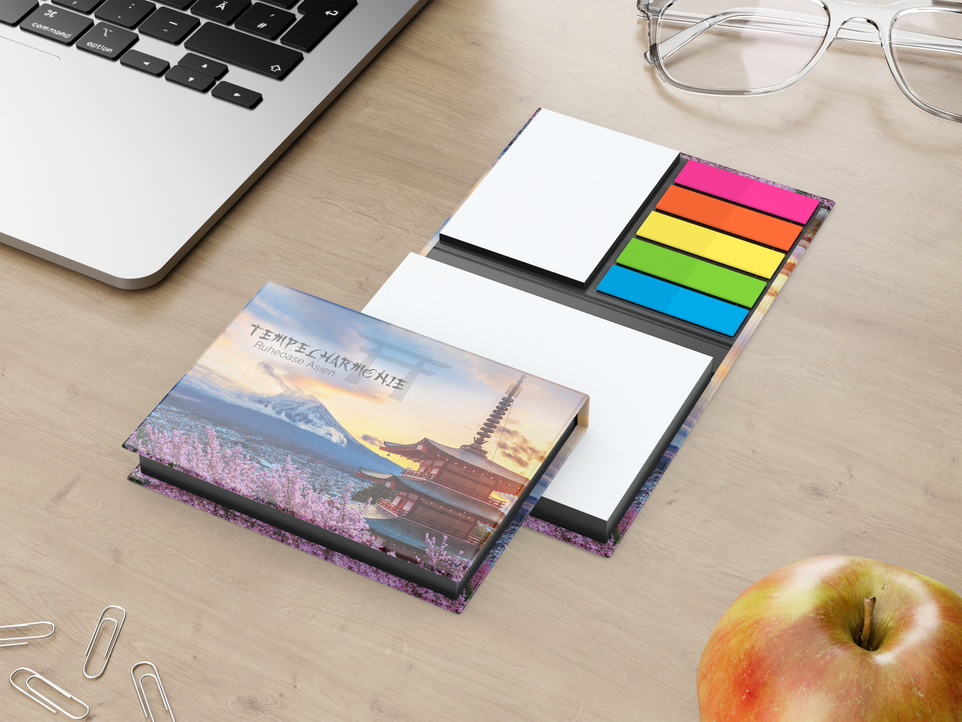 Haftnotiz-Set Wien Bookcover White Bestseller, 100/25 Blatt, Farbschnitt