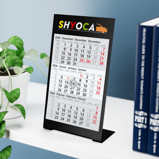 Tischkalender Desktop 3 Color Bestseller, 2 Jahre, schwarz