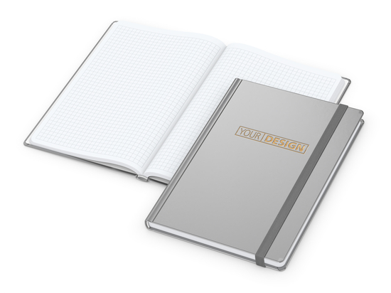 Notizbuch Easy-Book Comfort Bestseller, A5, silber inkl. Goldprägung