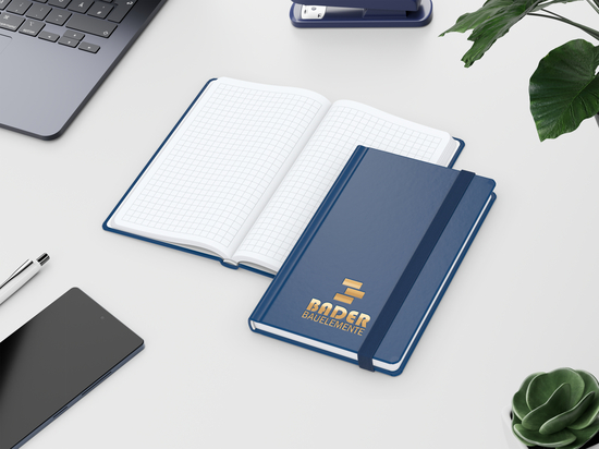 Notizbuch Easy-Book Comfort Bestseller, Pocket, dunkelblau inkl. Goldprägung