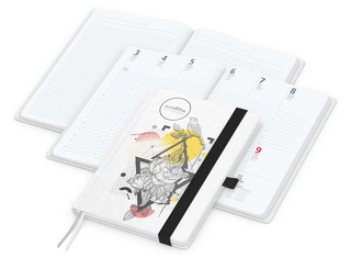 Wochenplaner Match-Hybrid White Bestseller, A5, Natura individuell, schwarz
