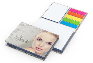 Haftnotiz-Set Prag Bookcover White Bestseller, gloss-individuell, Farbschnitt blau