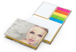 Haftnotiz-Set Prag Bookcover White Bestseller, matt-individuell, Farbschnitt gelb