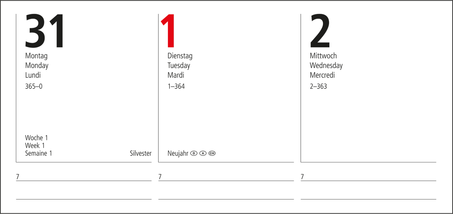 Wochenkalender Prestige Bestseller inkl. Goldprägung, schwarz