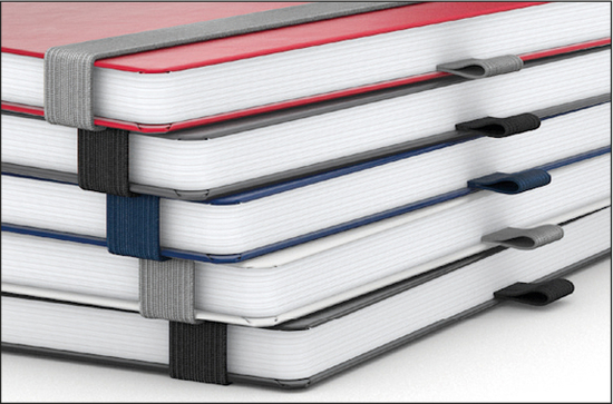 Notizbuch Vision-Book White Bestseller, A5, dunkelblau inkl. Kupferprägung