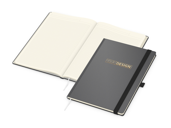Notizbuch Vision-Book Creme Bestseller, A4, anthrazit inkl. Goldprägung