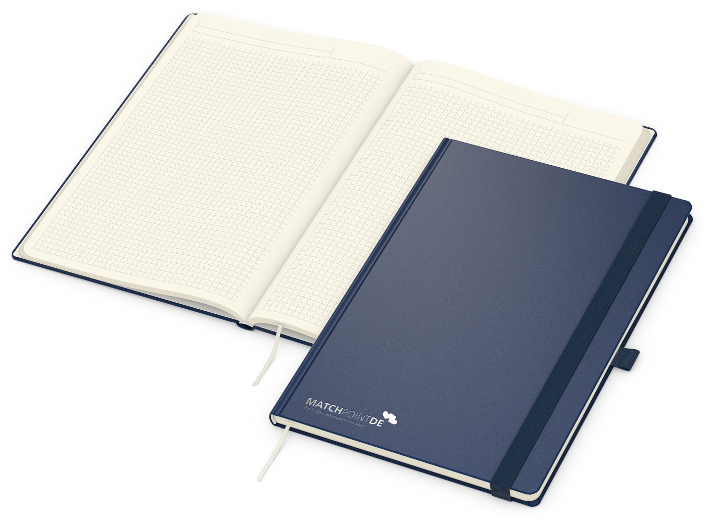 Notizbuch Vision-Book Creme Bestseller, A4, dunkelblau inkl. Silberprägung