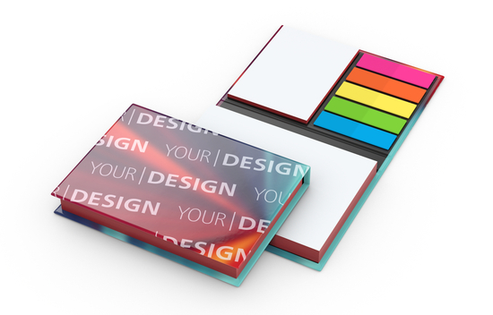 Haftnotiz-Set Wien Bookcover White Bestseller, gloss-individuell, Farbschnitt rot
