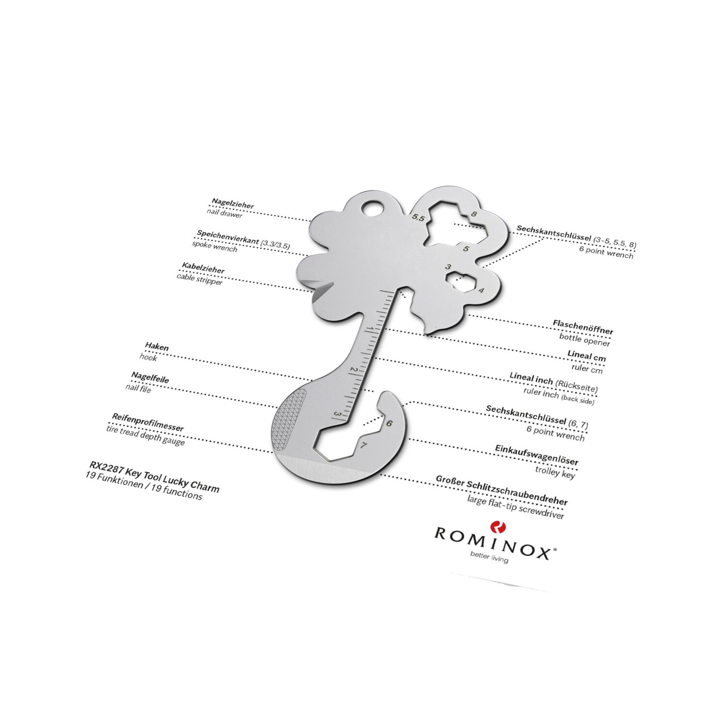 ROMINOX® Key Tool Lucky Charm (19 Funktionen) Merry Christmas 2K2102m