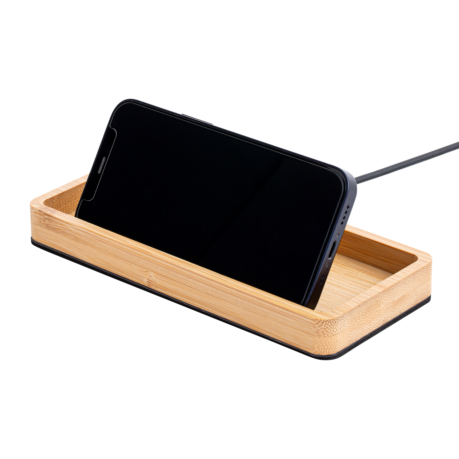 Desktop Organizer mit Wireless Charging REEVES-BAMBOOCHARGE 15 Watt