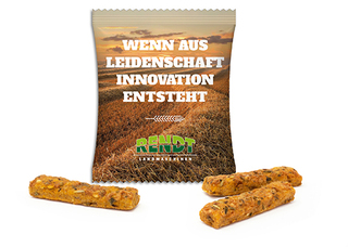 Hütts Vollkorn Sticks im Werbetütchen 10 g Tomate & Emmentaler transparente kompostierbare Folie
