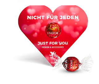Lindt Lindor Kugel in Werbekartonage 15,7 g Milchschokolade Herzform
