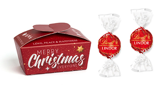 Lindt Lindor X-Mas Ballotin 30 g Milchschokolade (Rot)