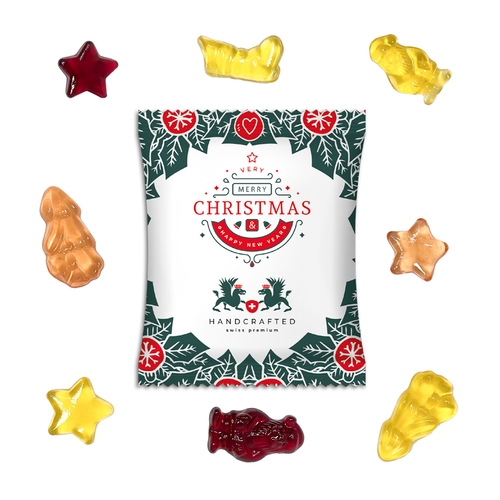 Fruchtgummi Vegan Weihnachtsedition 20 g  Standard-Folie transparent