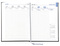 Wochenkalender "Business D" im Format 17,2 x 24 cm, deutsches Kalendarium Grau/Blau mit Leseband, 144 Seiten Fadenheftung, Eckenperforation, Einband Slinky rot