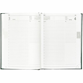 Buchkalender "Tages Chefkalender D" im Format 14,5 x 20,5 cm, 416 Seiten, 1-spr. Deutsch, 1-farbig grau, Fadenheftung, Buchblock spitze Ecken mit Eckenperforation, 1 Leseband, Decke Seattle mittelblau, Vorderseite mit Prägung