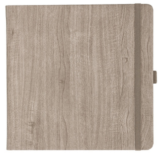 Notizbuch Style Square im Format 17,5x17,5cm, Inhalt liniert, Einband Woody in der Farbe Sludge