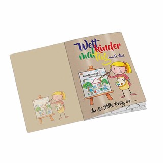 Malbuch / Mal-Set A6 - Volksbanken - Malbuch mit individueller Vorder- und Rückseite