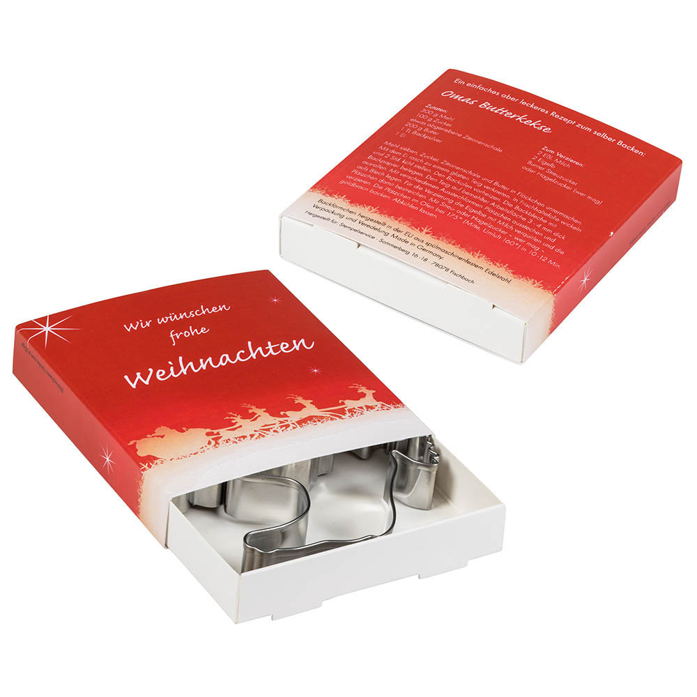 Backförmchen Premium-Box - Xmas - Hufeisen + Glocke