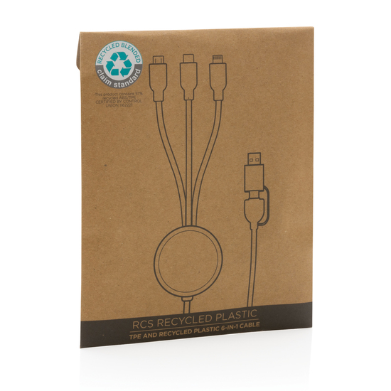 6-in-1 Kabel aus RCS recyceltem TPE und recyceltem Plastik