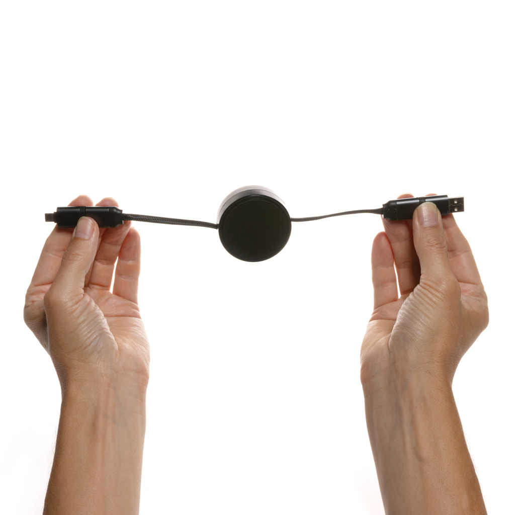 Terra aufrollbares 6-in-1 45W-Kabel aus RCS recyc. Aluminium