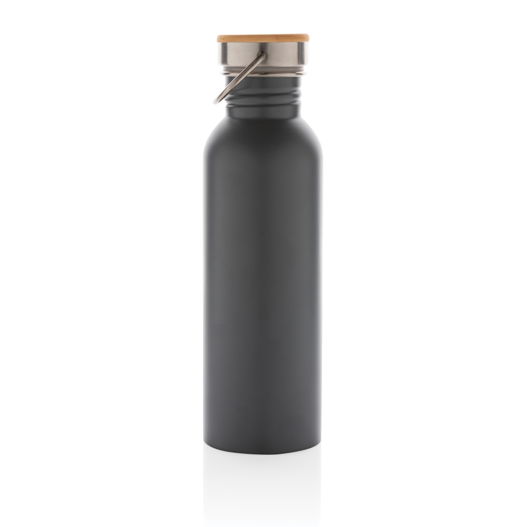 Moderne Stainless-Steel Flasche mit Bambusdeckel