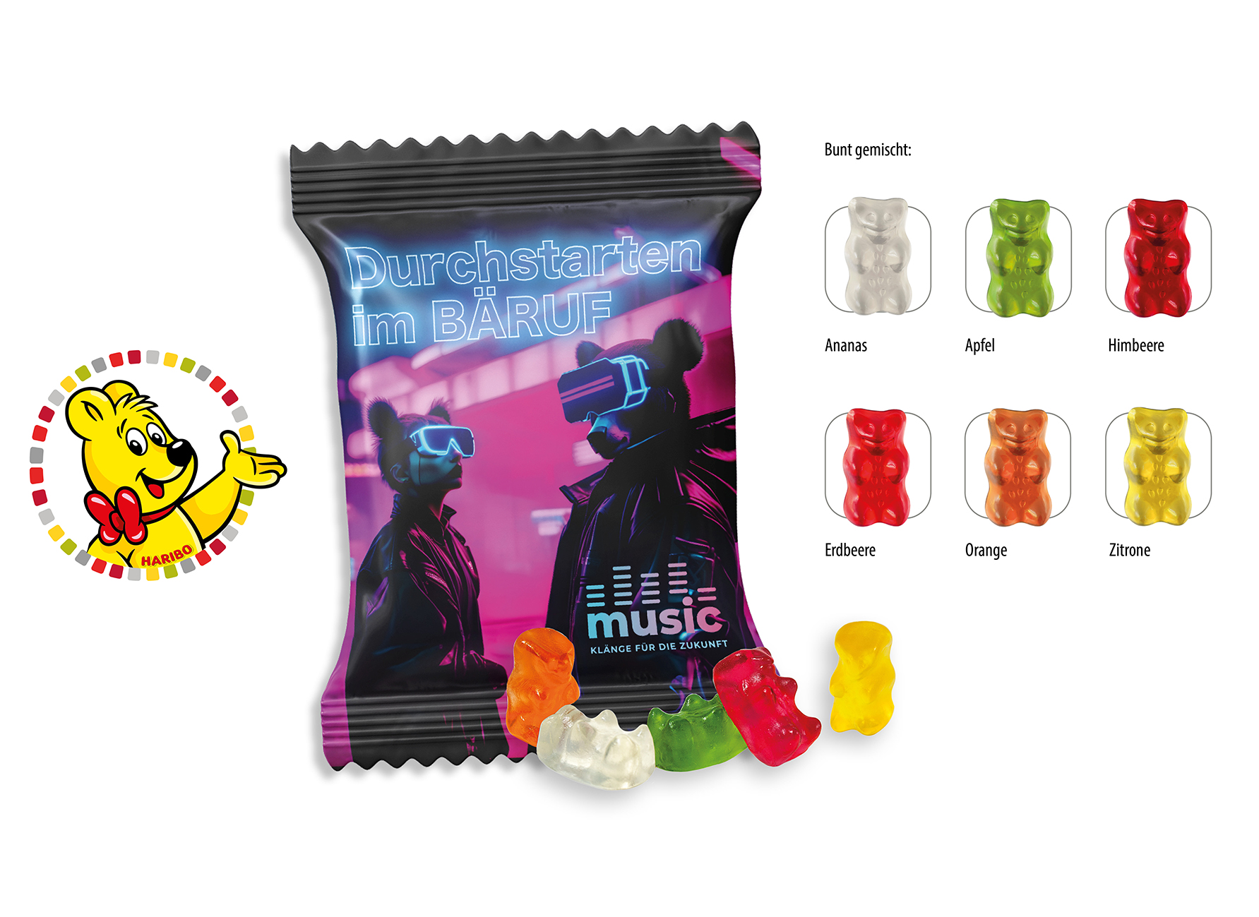 HARIBO Standardformen Werbetüte, Inhalt: HARIBO Häuser