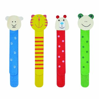 Holz-Lesezeichen FUNNY ANIMALS, 4-fach sortiert, Preis pro Stück 56-0501070