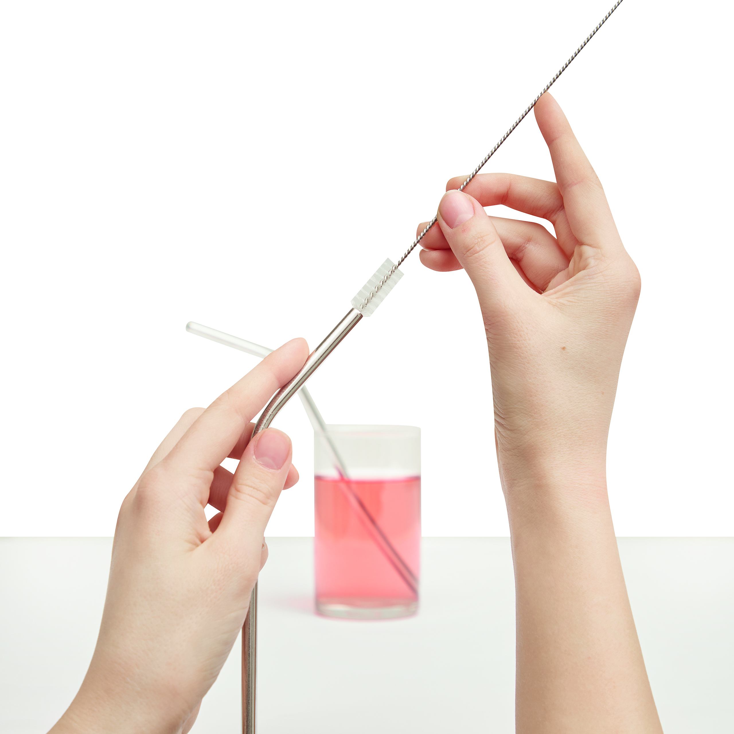 Edelstahl-Strohhalm-Set DRINK HAPPY