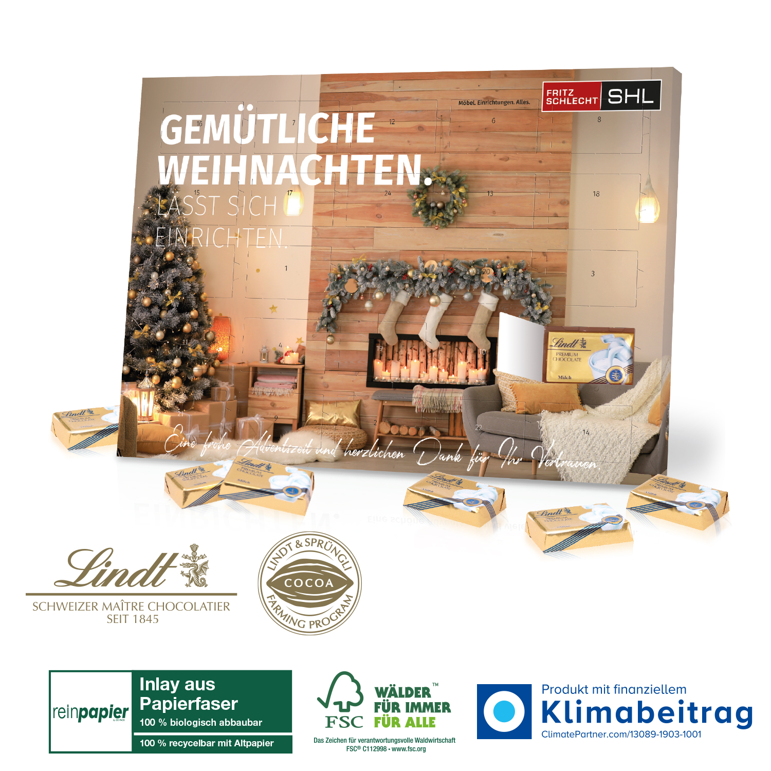 Tisch-Adventskalender Lindt „Select Edition“ Organic