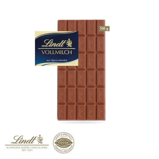 Grußkarte mit Schokoladentafel von Lindt, 100 g