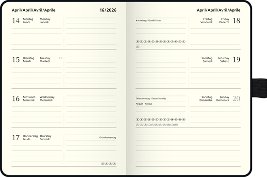 Taschenkalender "Kompagnon" Modell 732 66, schwarz