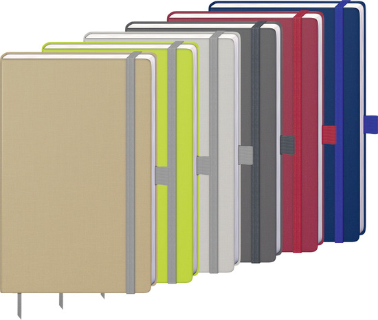 Notizbuch "Kompagnon Nature" ca. A5, graphit, Naturpapiereinband