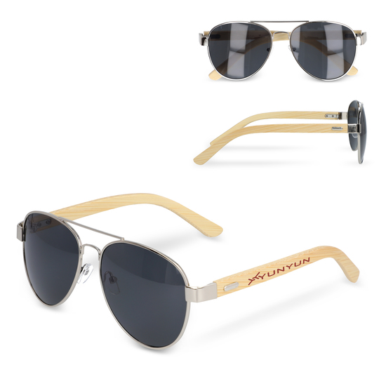 Piloten Sonnenbrille mit Bambus Bügeln