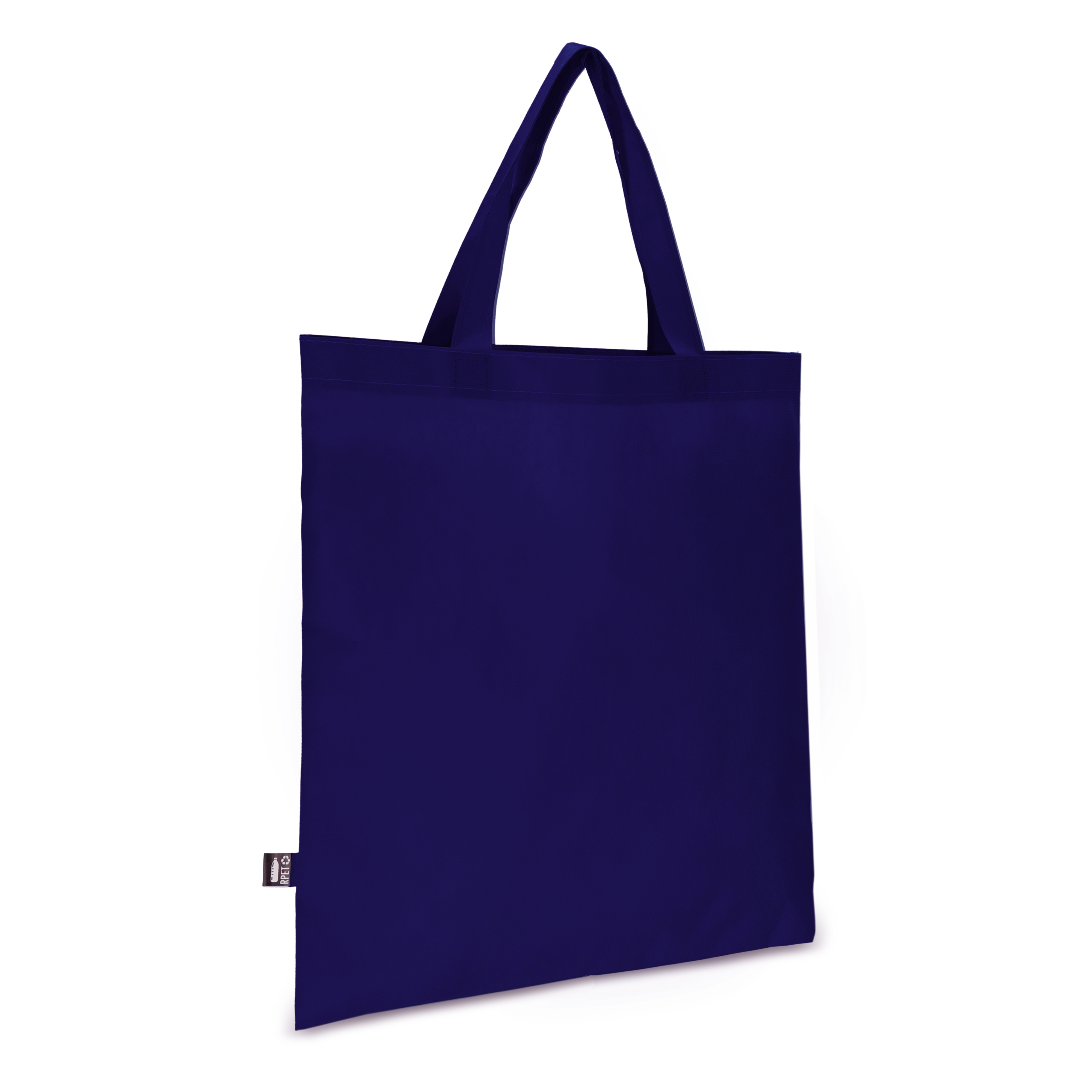 R-PET Tragetasche aus Non Woven mit kurzen Griffen 38 x 42cm 75g/m²