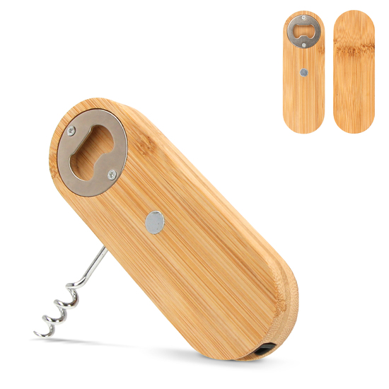 Multifunktionaler Flaschenöffner aus Bambus