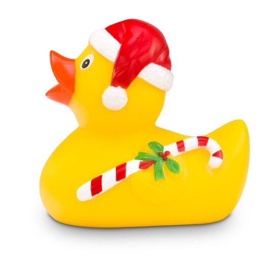 Badeente Weihnachtsgeselle mit Zuckerstab