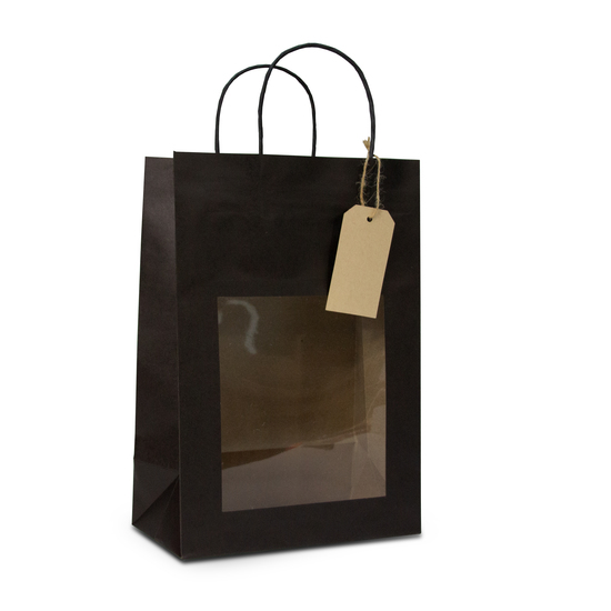 Tragetasche mit Fenster  DPT101 18 x 8 x 19 cm schwarz